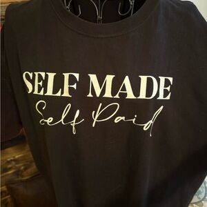 Self Made Self Paid Women's Black Tee